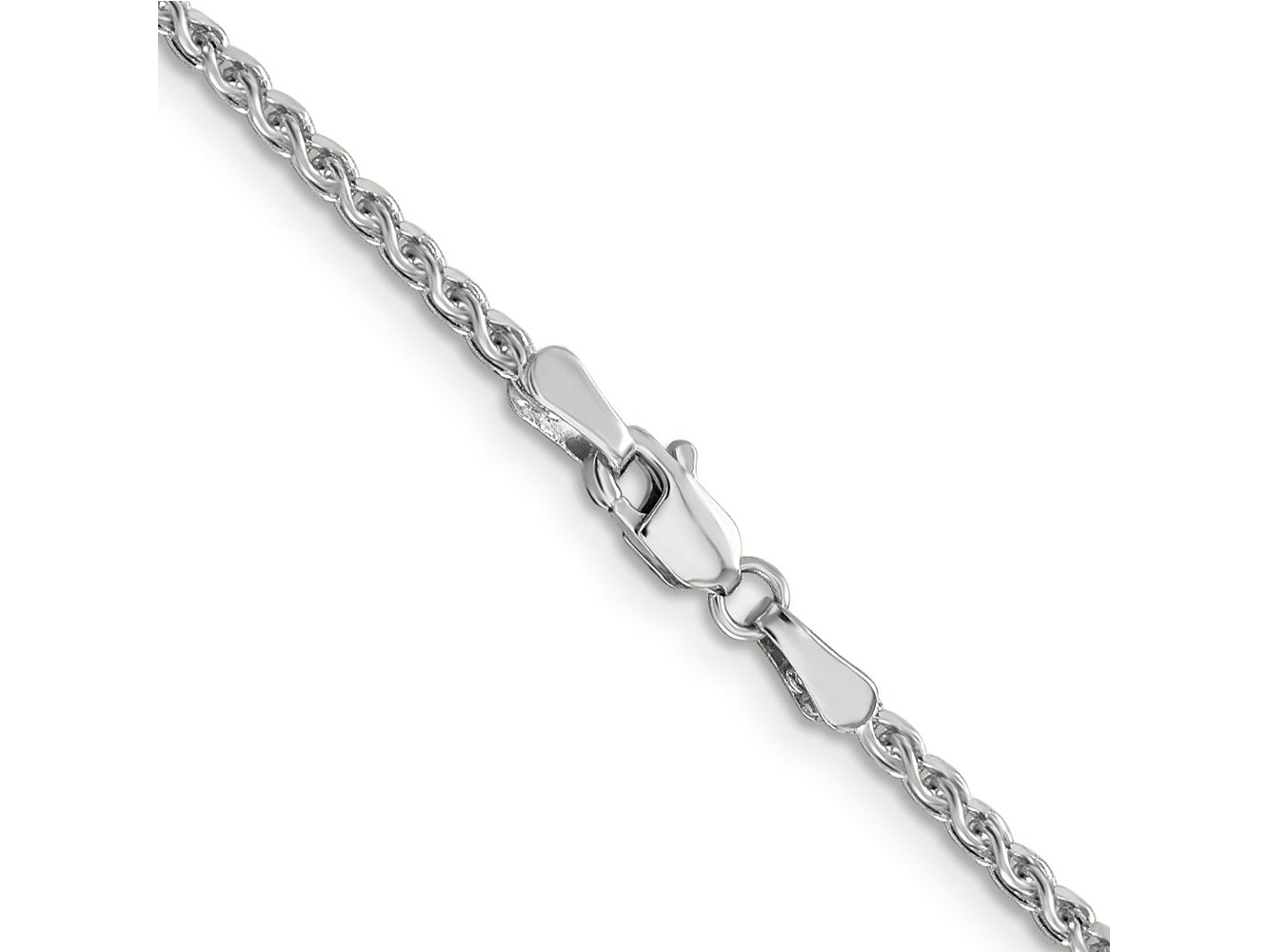 FJC Finejewelers 14 kt White Gold Solid Bright Cut Spiga Chain 20 Inches x 1.8 mm