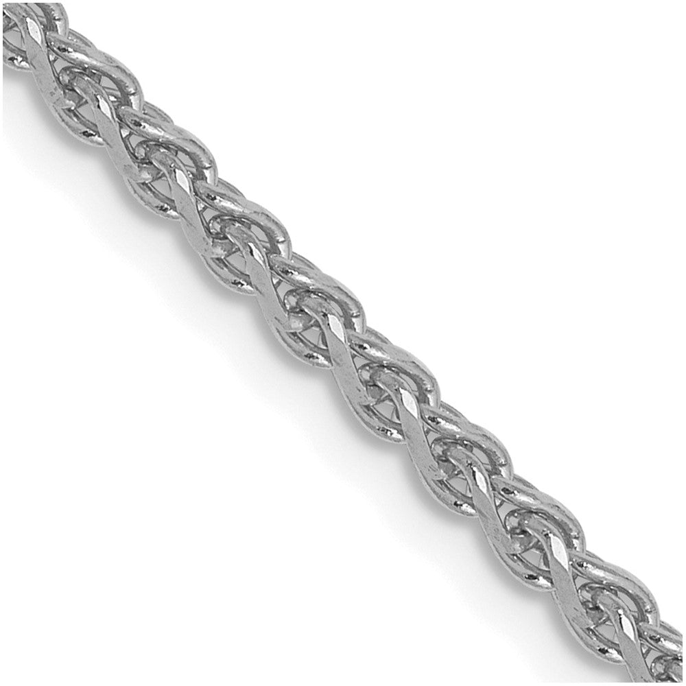 FJC Finejewelers 14 kt White Gold Solid Bright Cut Spiga Chain 24 Inches x 1.8 mm
