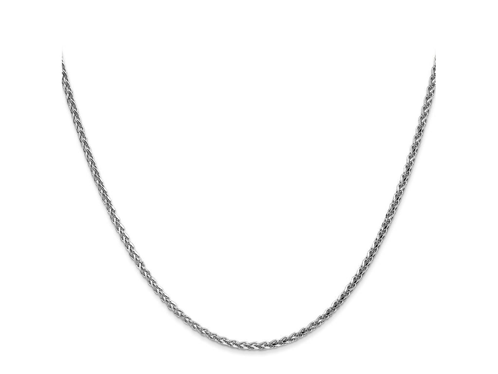FJC Finejewelers 14 kt White Gold Solid Bright Cut Spiga Chain 24 Inches x 1.8 mm