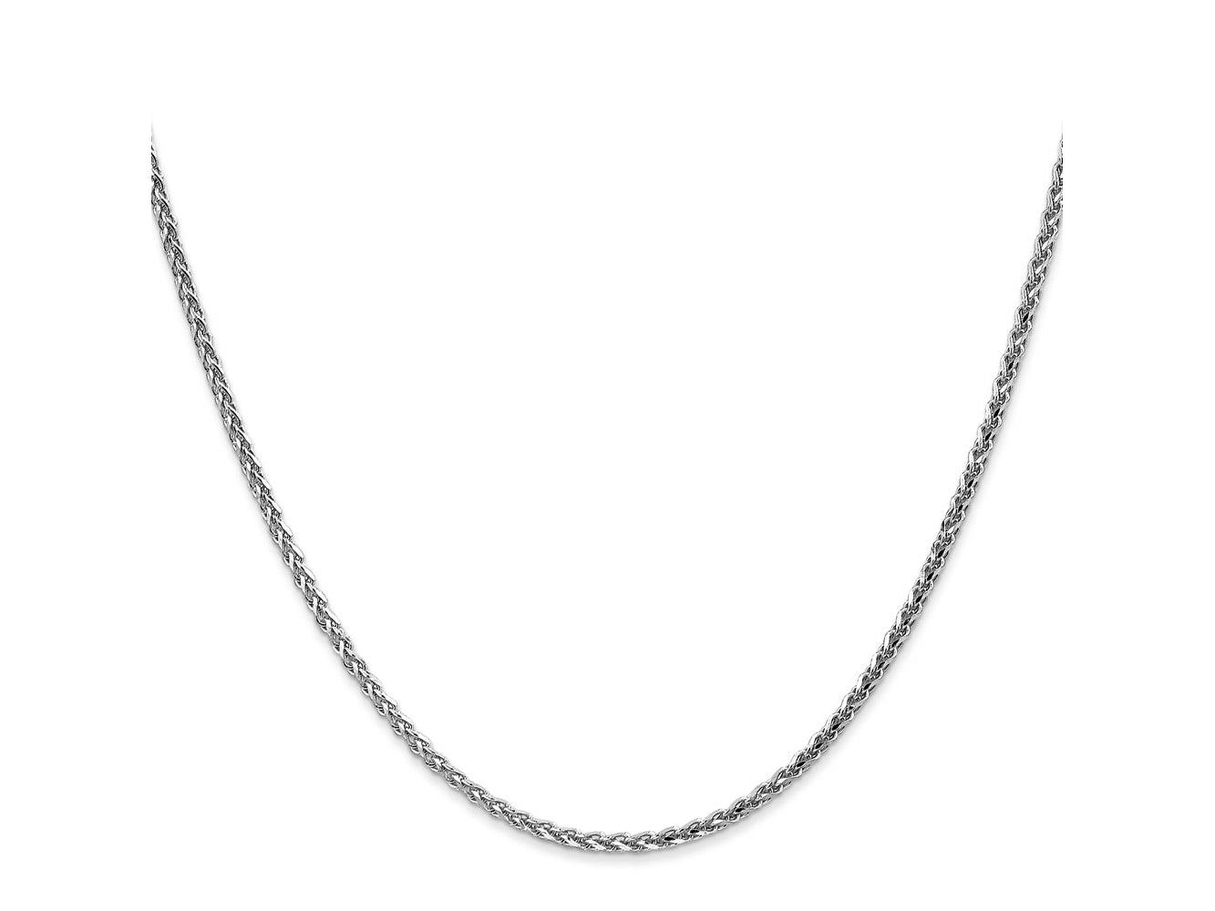 FJC Finejewelers 14 kt White Gold Solid Bright Cut Spiga Chain 24 Inches x 1.8 mm