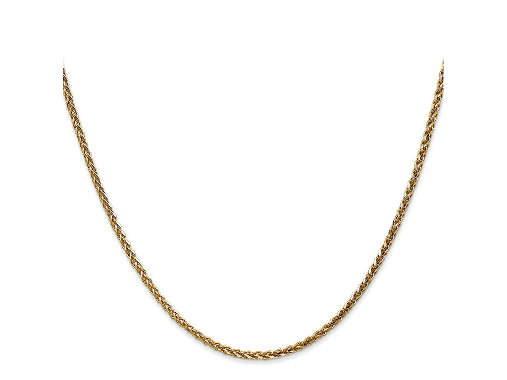 FJC Finejewelers 14 kt Yellow Gold Solid Bright Cut Spiga Chain 18 Inches x 1.8 mm