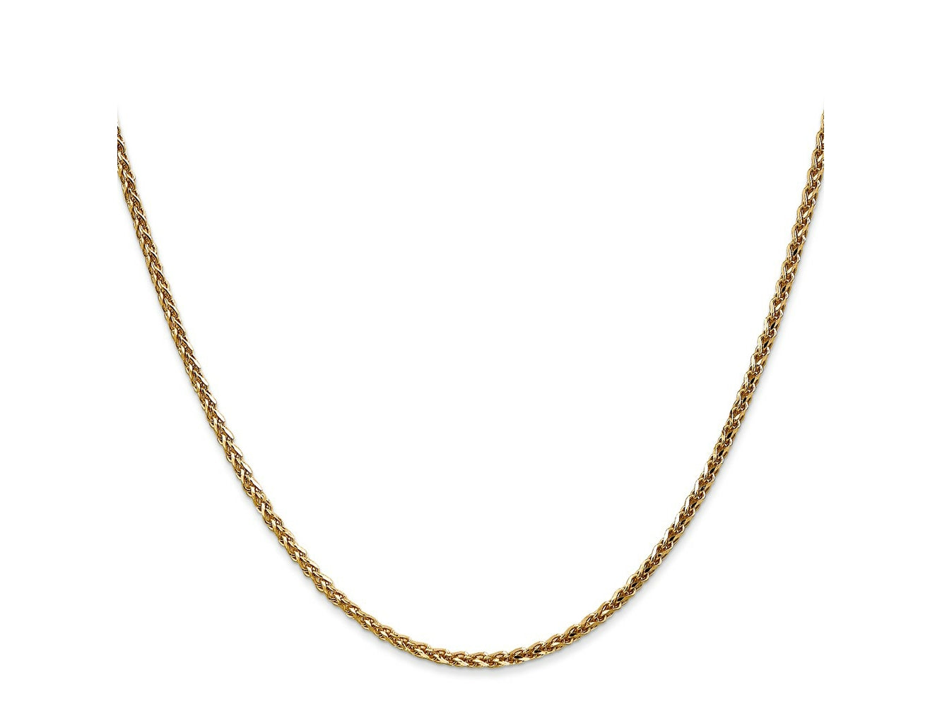 FJC Finejewelers 14 kt Yellow Gold Solid Bright Cut Spiga Chain 18 Inches x 1.8 mm