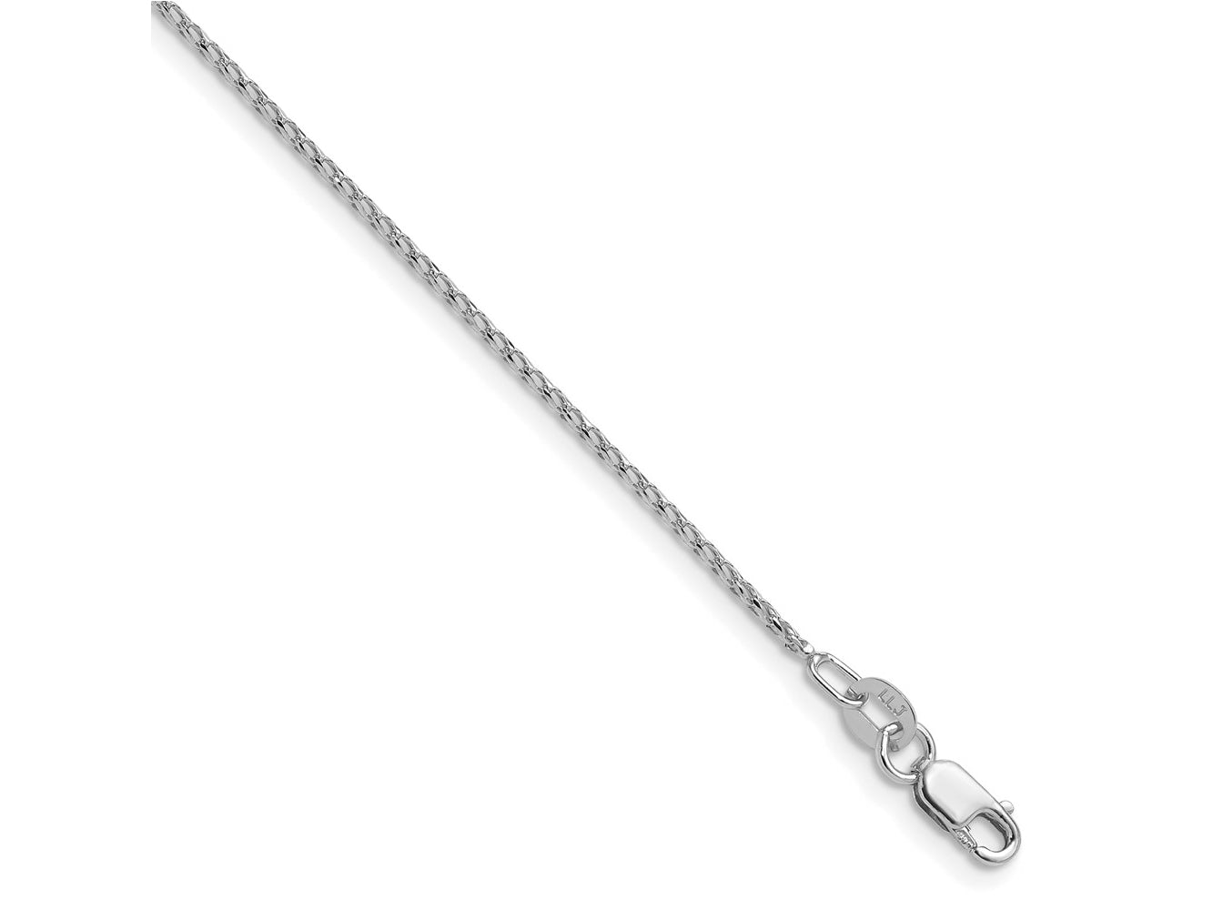 FJC Finejewelers 14 kt White Gold Bright Cut Open Franco Chain 18 Inches x 1.15 mm