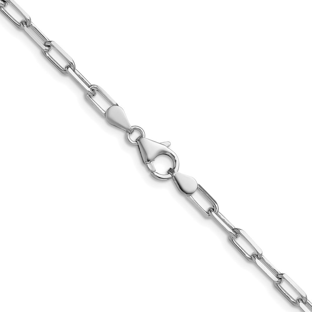 FJC Finejewelers 14 kt White Gold Solid Beveled Bright Cut Paperclip Chain 24 Inches x 3.5 mm
