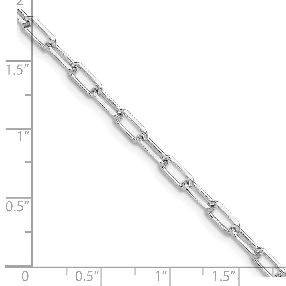FJC Finejewelers 14 kt White Gold Solid Beveled Bright Cut Paperclip Chain 24 Inches x 3.5 mm