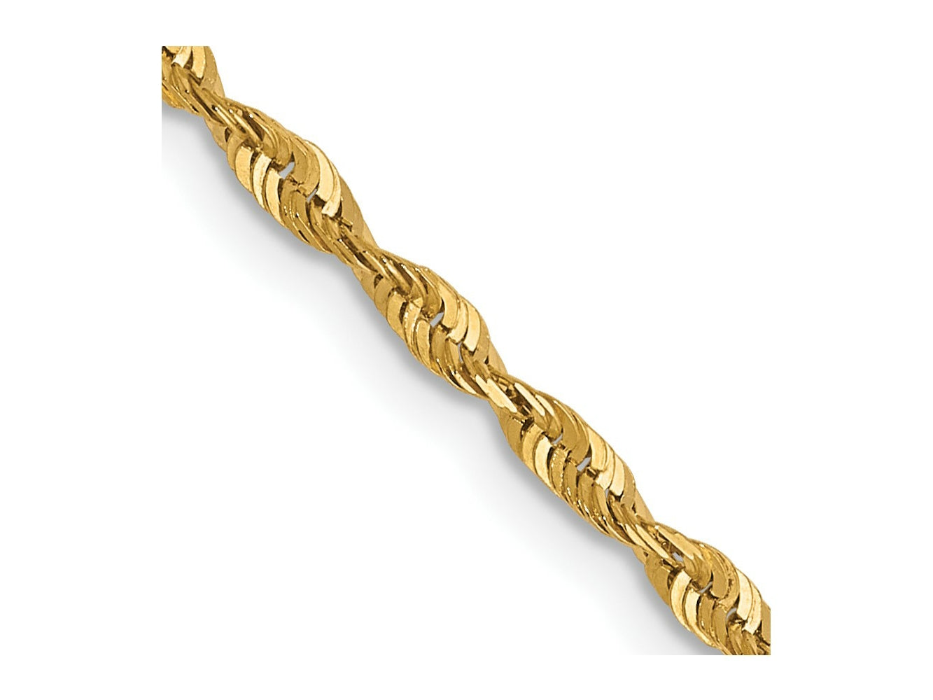 FJC Finejewelers 10 kt Yellow Gold Lelie's Ultra Bright Cut Lightweight Rope Chain 22 Inches x 1.8 mm