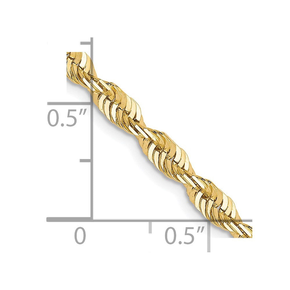 FJC Finejewelers 10 kt Yellow Gold 4.0mm Ultra Bright Cut Lightweight Rope Chain 22 Inches x 3.5 mm