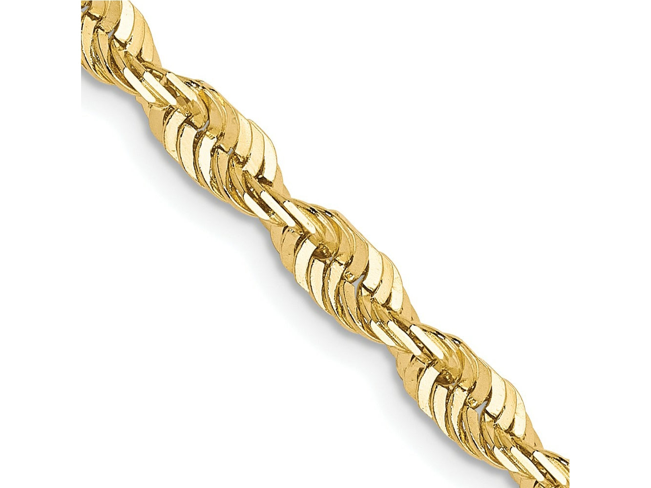 FJC Finejewelers 10 kt Yellow Gold 4.0mm Ultra Bright Cut Lightweight Rope Chain 22 Inches x 3.5 mm