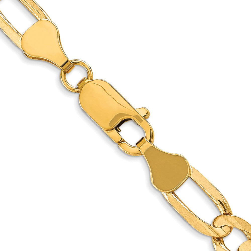 FJC Finejewelers 10 kt Yellow Gold Concave Figaro Bracelet 9 Inches x 6 mm