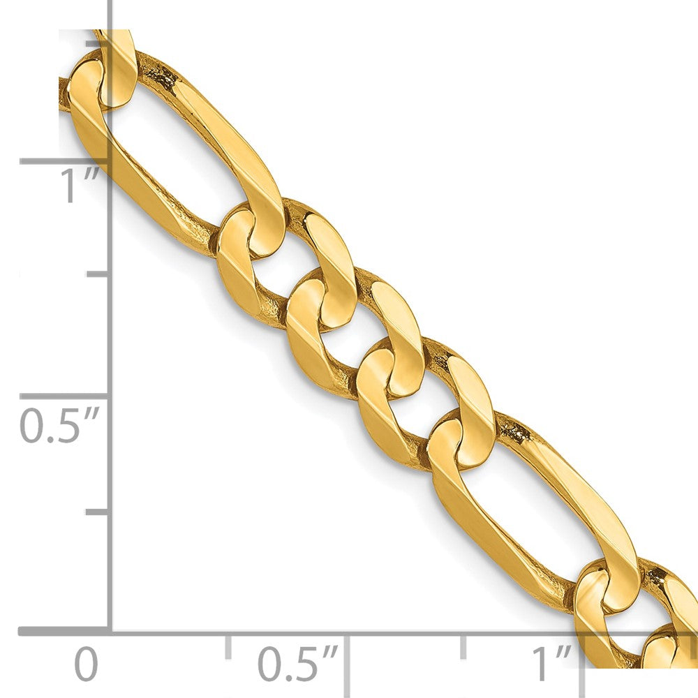 FJC Finejewelers 10 kt Yellow Gold Concave Figaro Bracelet 9 Inches x 6 mm