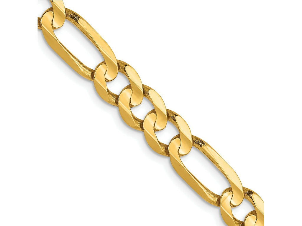 FJC Finejewelers 10 kt Yellow Gold Concave Figaro Bracelet 9 Inches x 6 mm