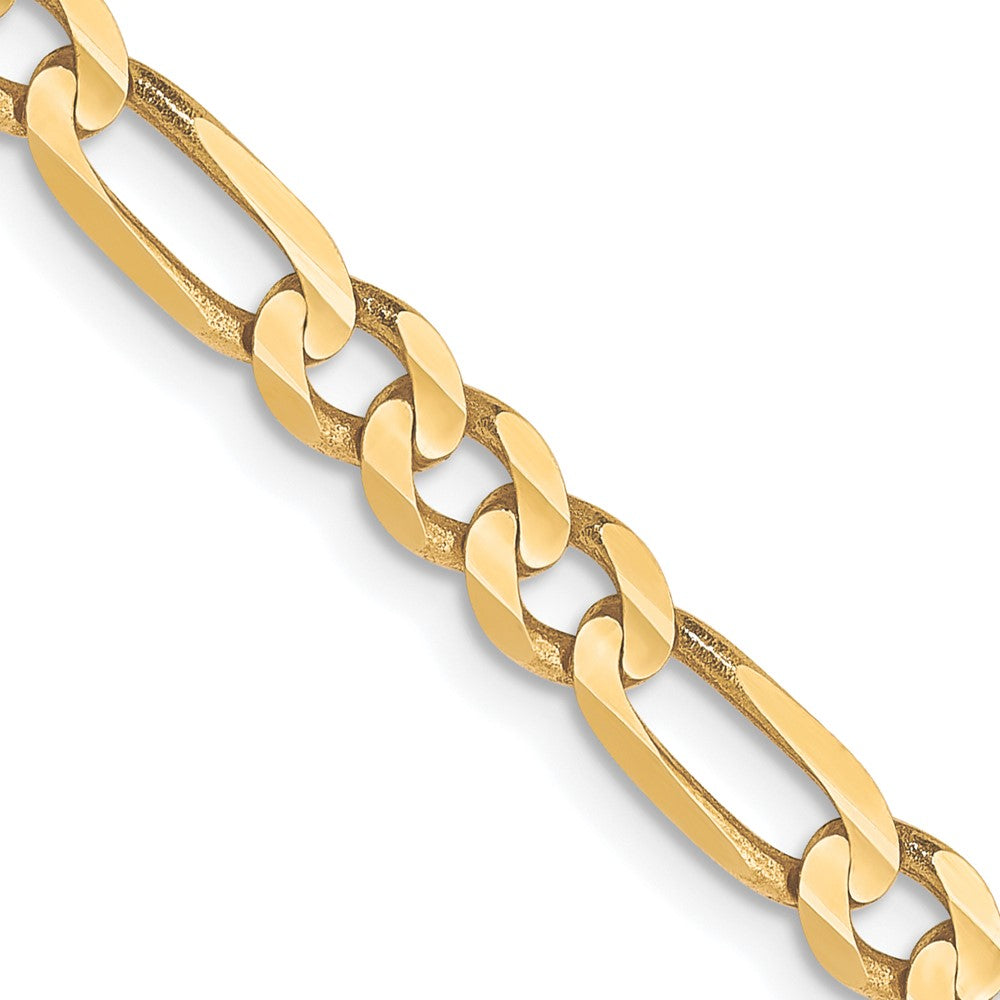 FJC Finejewelers 10 kt Yellow Gold Concave Figaro Chain 22 Inches x 4 mm