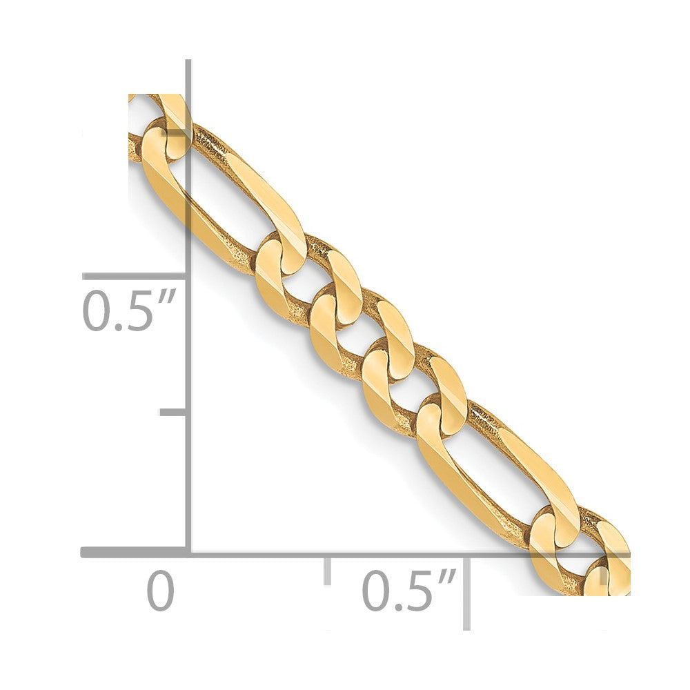 FJC Finejewelers 10 kt Yellow Gold Concave Figaro Chain 22 Inches x 4 mm
