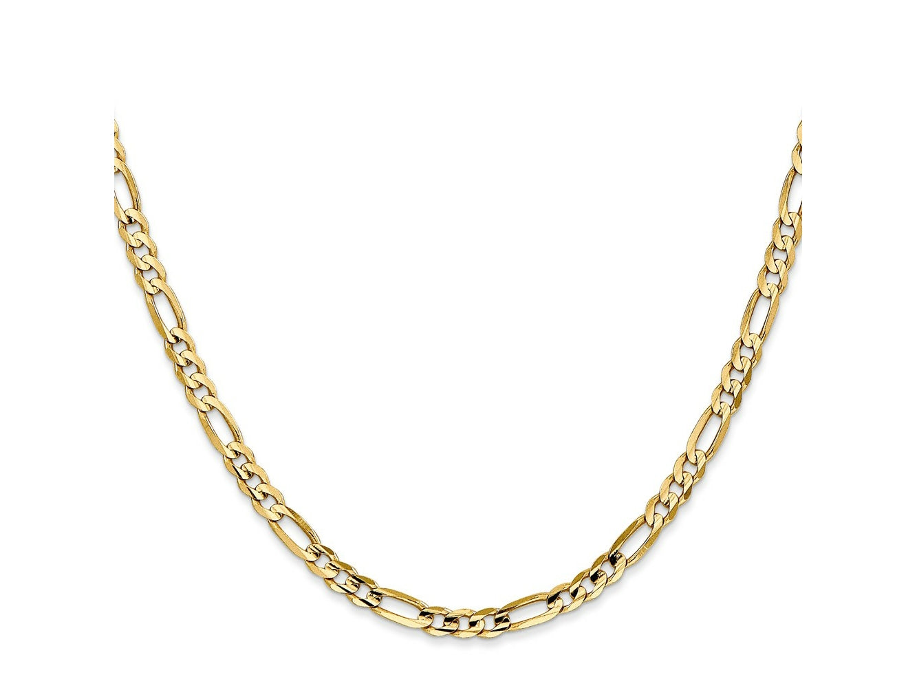 FJC Finejewelers 10 kt Yellow Gold Concave Figaro Chain 22 Inches x 4 mm