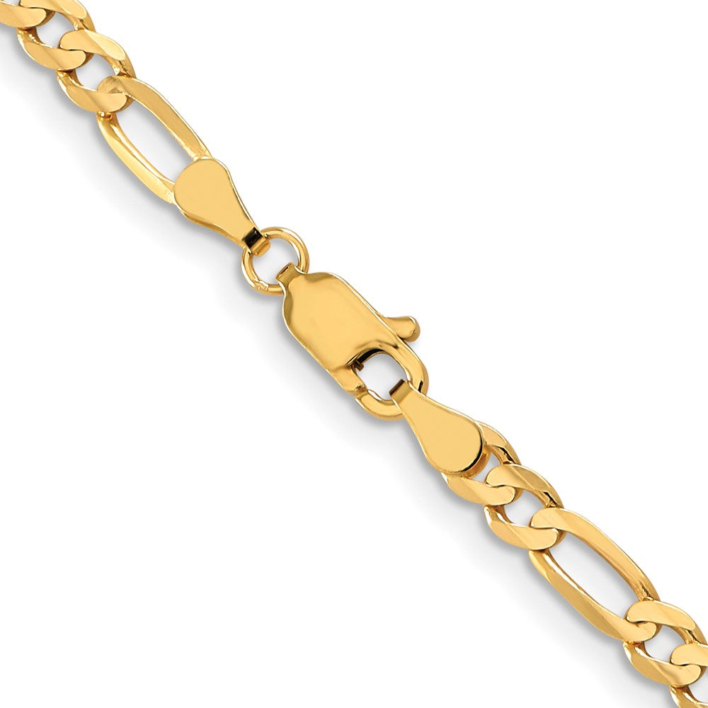 FJC Finejewelers 10 kt Yellow Gold Concave Figaro Chain Bracelet 7 Inches x 4 mm