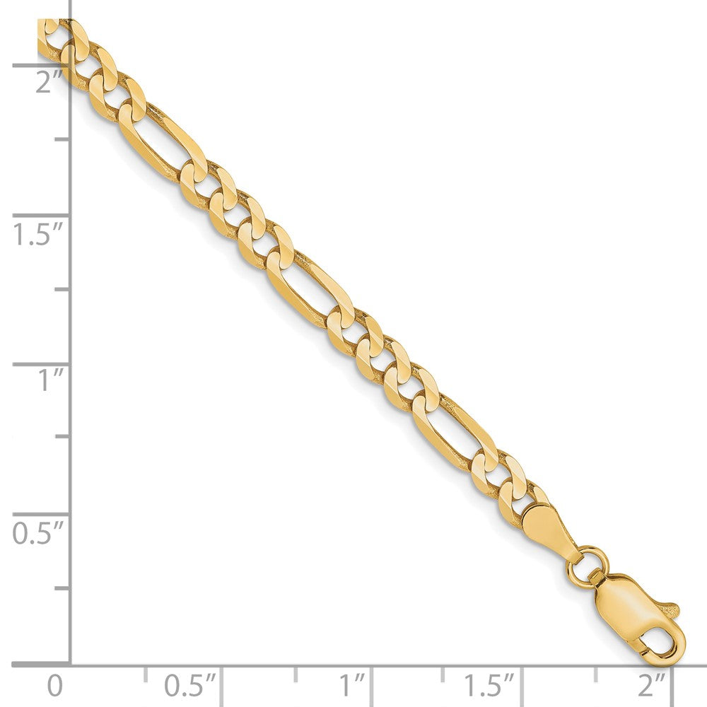 FJC Finejewelers 10 kt Yellow Gold Concave Figaro Chain Bracelet 7 Inches x 4 mm