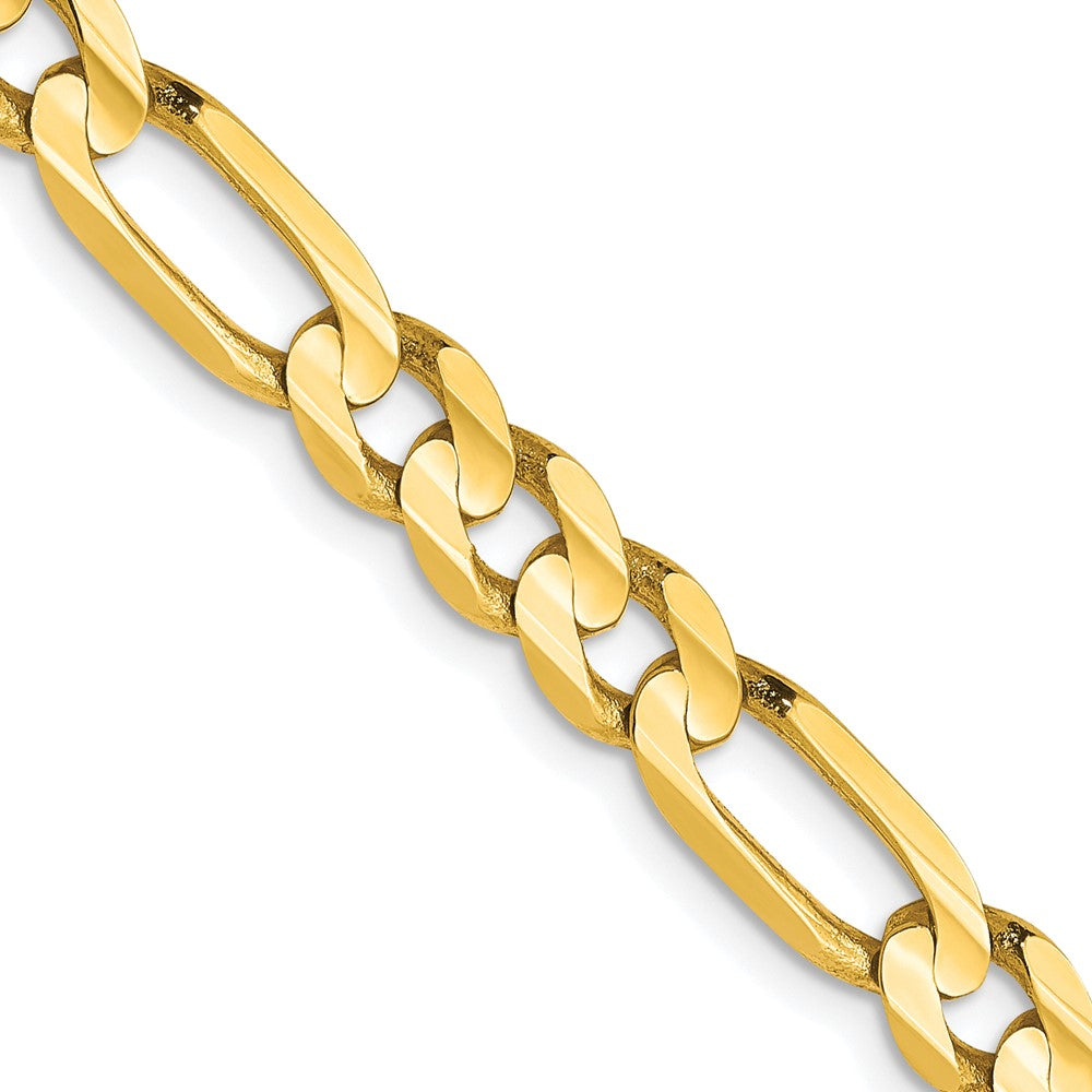 FJC Finejewelers 10 kt Yellow Gold Concave Figaro Chain 24 Inches x 5.25 mm