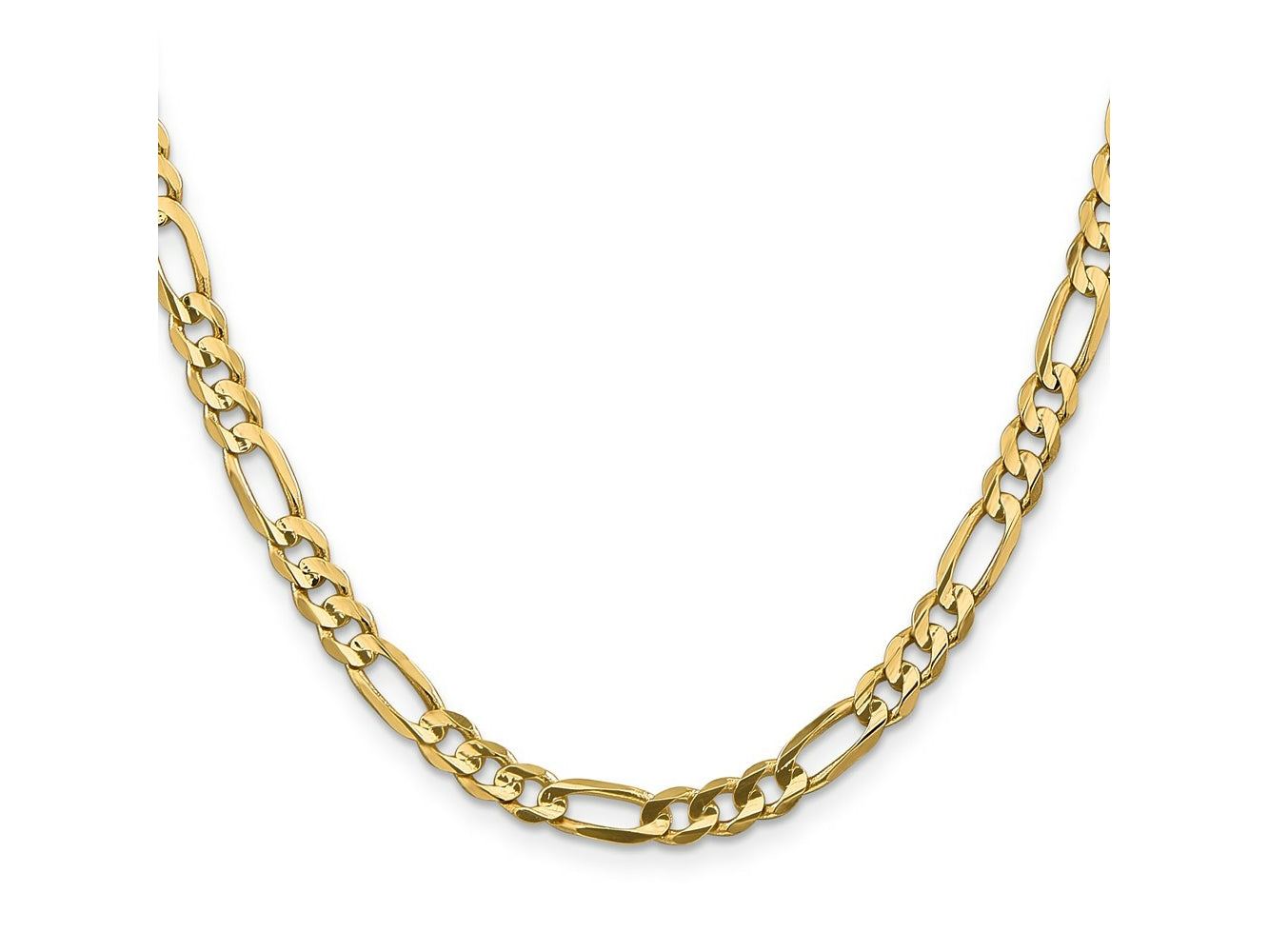 FJC Finejewelers 10 kt Yellow Gold Concave Figaro Chain 24 Inches x 5.25 mm