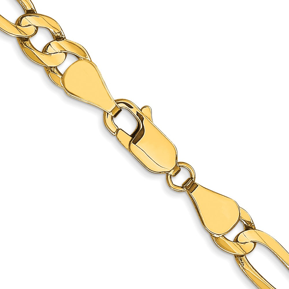 FJC Finejewelers 10 kt Yellow Gold Concave Figaro Chain Bracelet 8 Inches x 5.25 mm