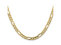 FJC Finejewelers 10 kt Yellow Gold Concave Figaro Chain Bracelet 8 Inches x 5.25 mm