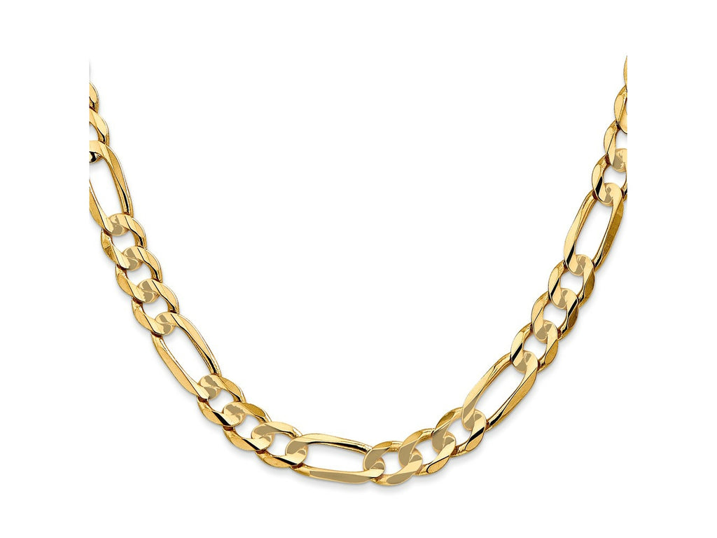 FJC Finejewelers 10 kt Yellow Gold Concave Figaro Chain Bracelet 8 Inches x 6.75 mm