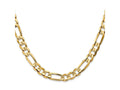 FJC Finejewelers 10 kt Yellow Gold Concave Figaro Chain Bracelet 8 Inches x 6.75 mm