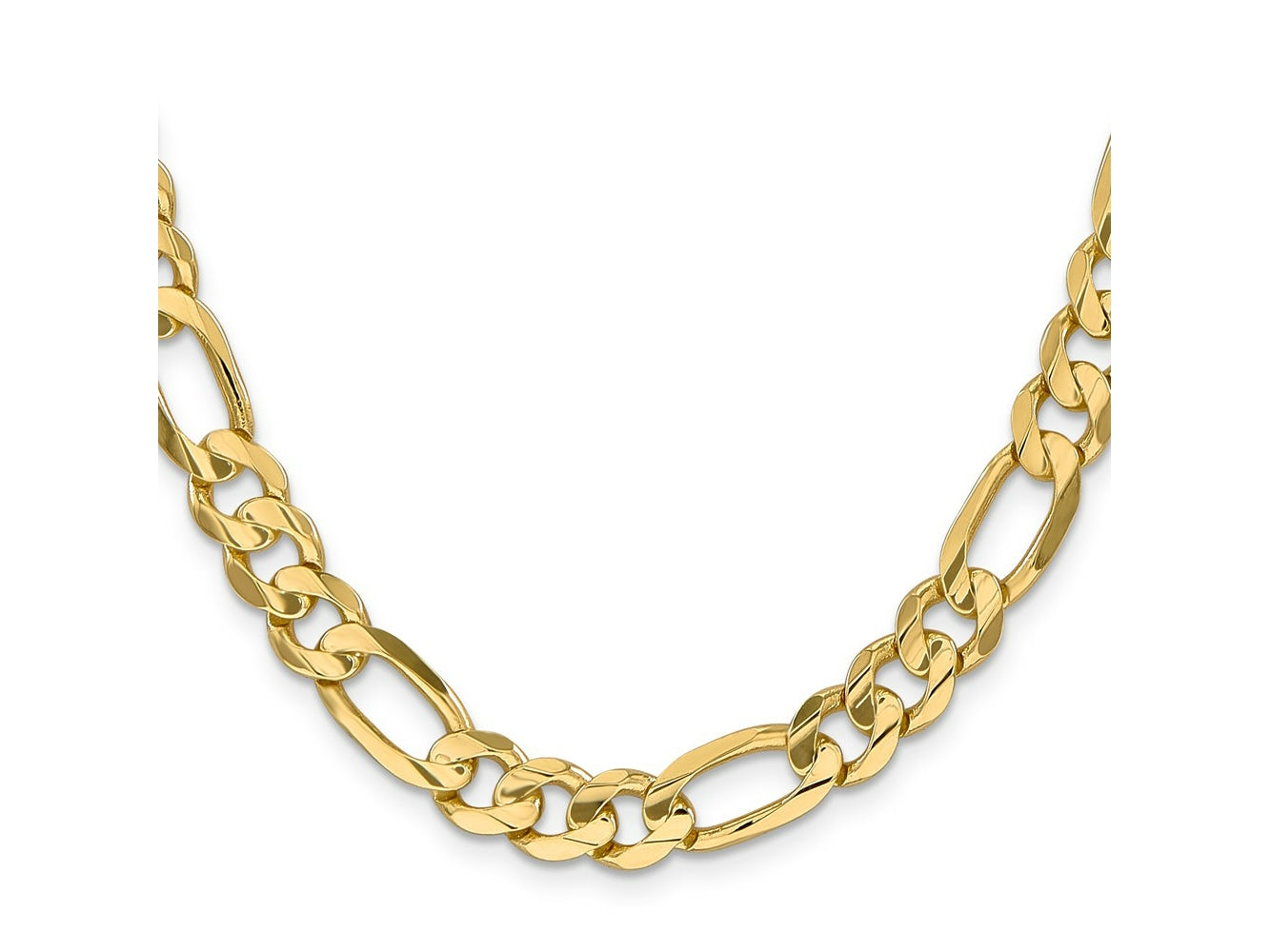 FJC Finejewelers 10 kt Yellow Gold Concave Figaro Chain Bracelet 8 Inches x 8.75 mm
