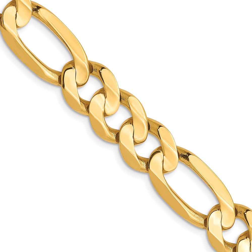 FJC Finejewelers 10 kt Yellow Gold Concave Figaro Chain Bracelet 9 Inches x 8.75 mm