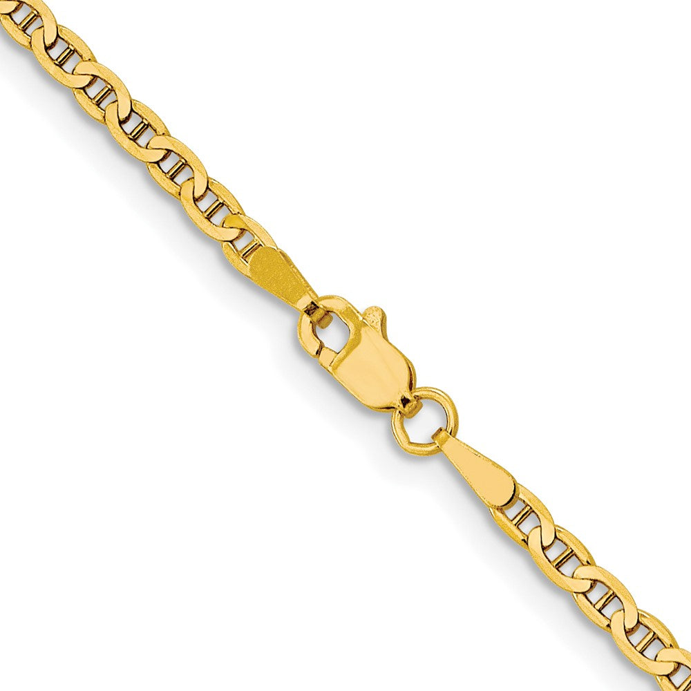 FJC Finejewelers 10 kt Yellow Gold 2.4mm Flat Anchor Chain Anklet 10 Inches x 2 mm