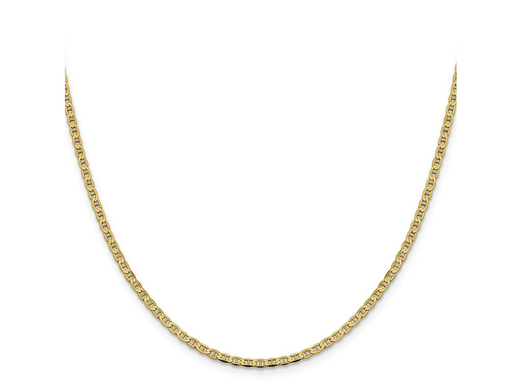 FJC Finejewelers 10 kt Yellow Gold Flat Anchor Chain 20 Inches x 2.4 mm
