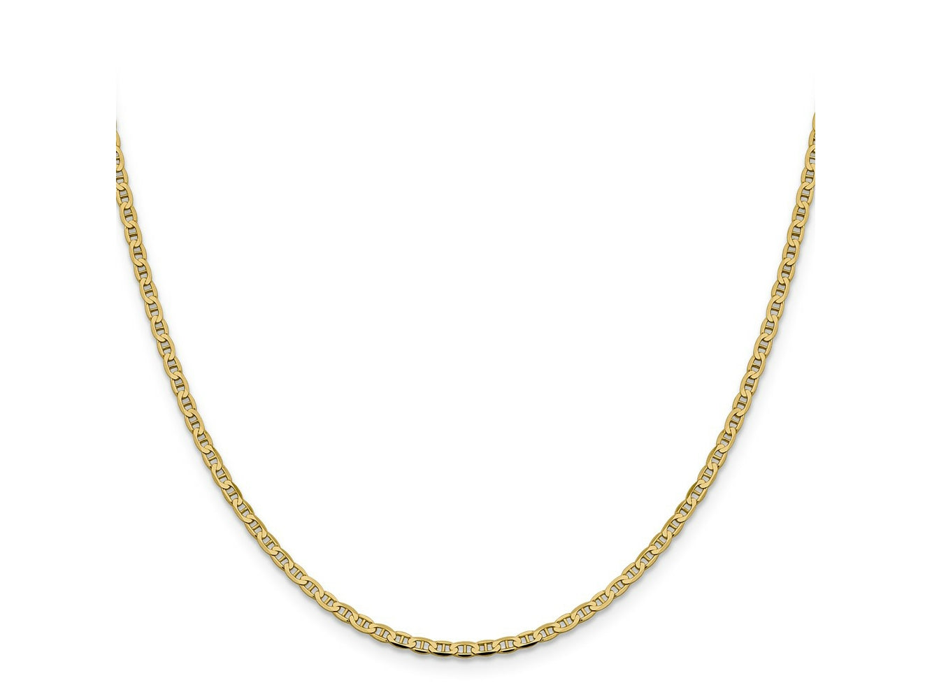 FJC Finejewelers 10 kt Yellow Gold Flat Anchor Chain 20 Inches x 2.4 mm