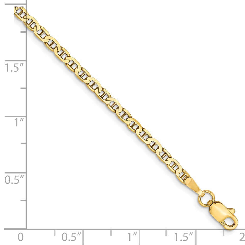FJC Finejewelers 10 kt Yellow Gold Flat Anchor Chain Bracelet 7 Inches x 2.4 mm