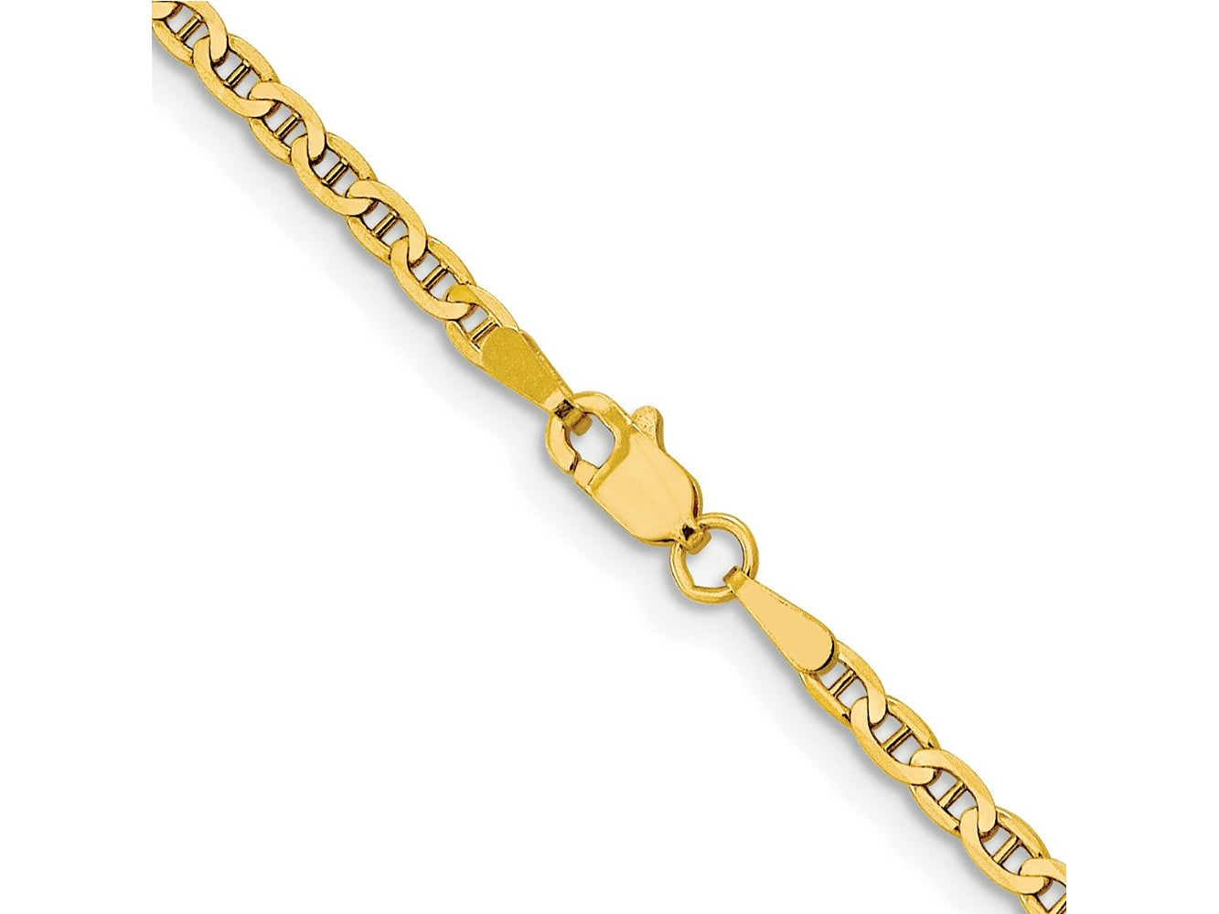 FJC Finejewelers 10 kt Yellow Gold 2.4mm Flat Anchor Chain Anklet 9 Inches x 2 mm