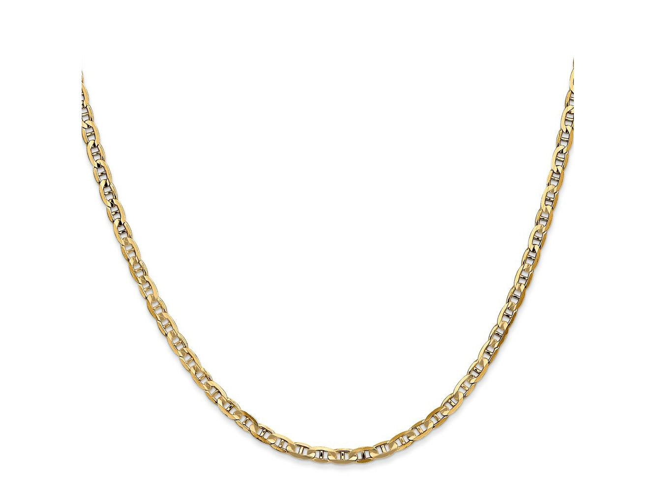 FJC Finejewelers 10 kt Yellow Gold Concave Anchor Chain 22 Inches x 3 mm
