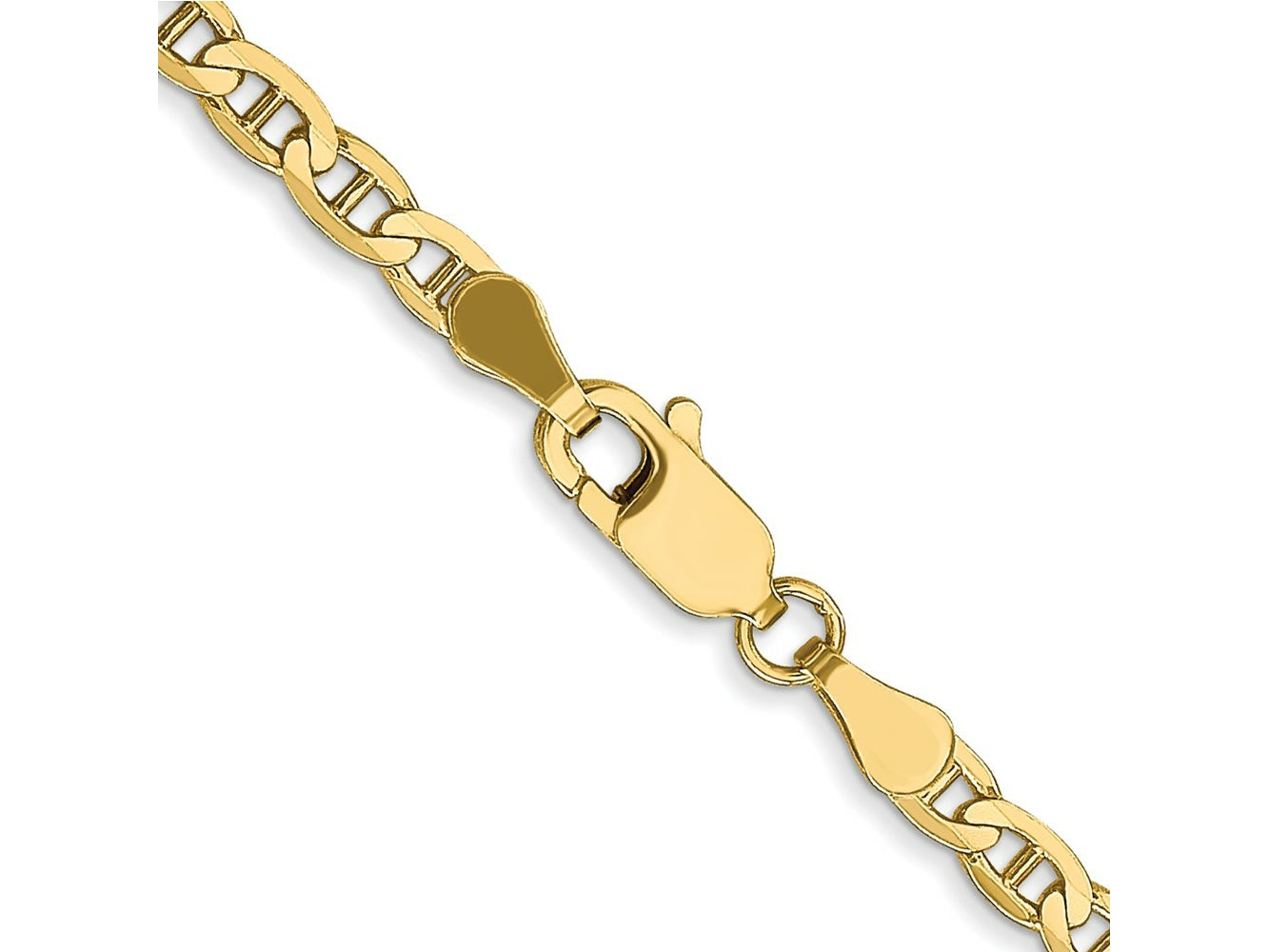 FJC Finejewelers 10 kt Yellow Gold Concave Anchor Chain Bracelet 8 Inches x 3 mm