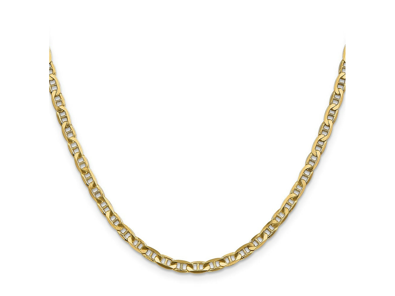 FJC Finejewelers 10 kt Yellow Gold Concave Anchor Chain 24 Inches x 3.75 mm