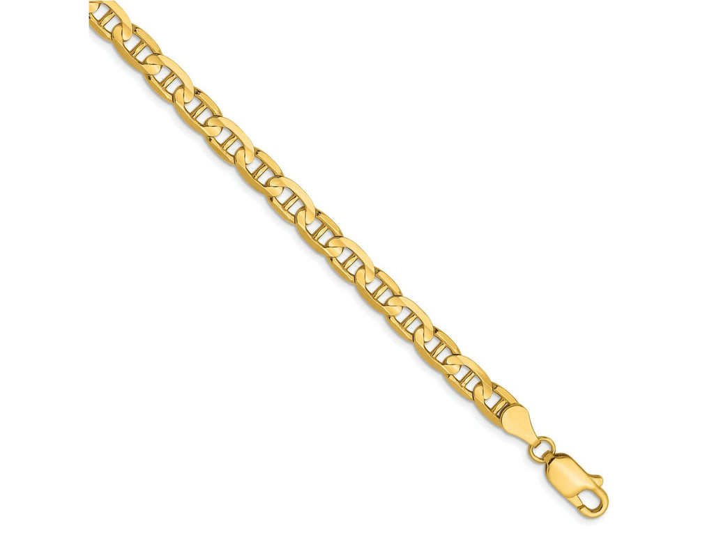 FJC Finejewelers 10 kt Yellow Gold Concave Anchor Chain Bracelet 7 Inches x 4.5 mm