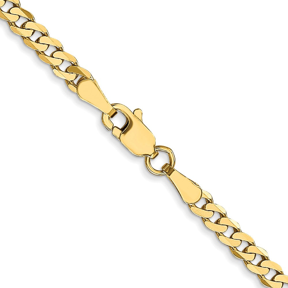 FJC Finejewelers 10 kt Yellow Gold Flat Beveled Curb Chain 18 Inches x 2.4 mm