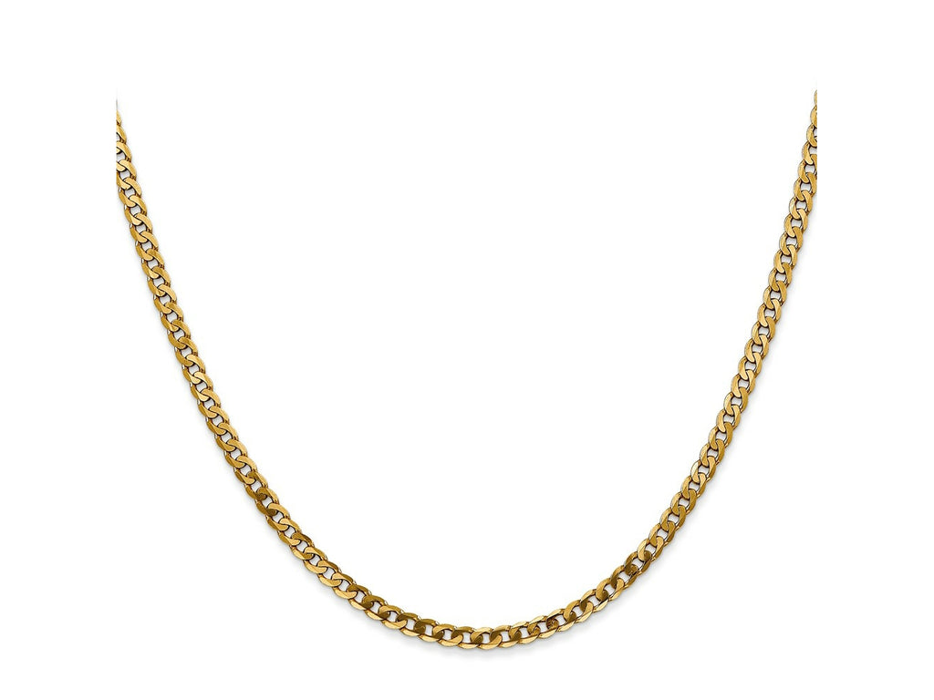 FJC Finejewelers 10 kt Yellow Gold Flat Beveled Curb Chain 18 Inches x 2.4 mm