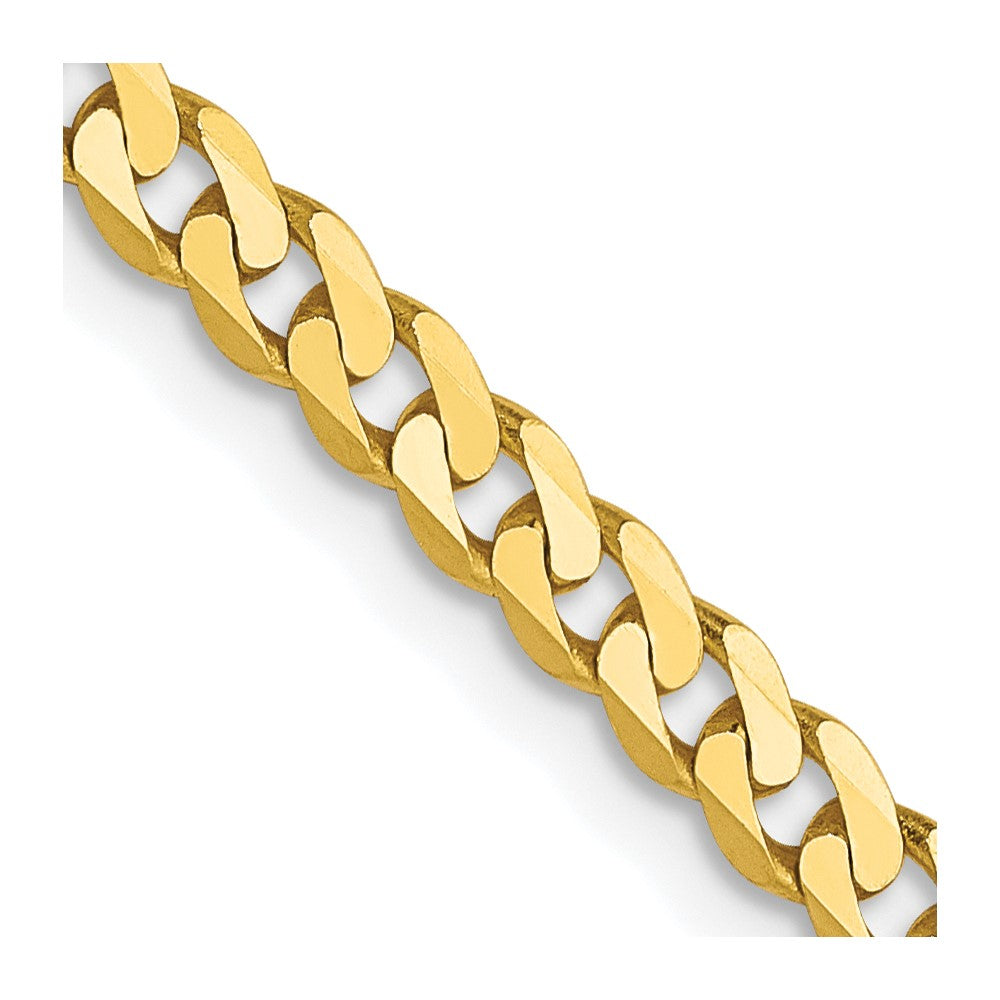 FJC Finejewelers 10 kt Yellow Gold Flat Beveled Curb Chain 24 Inches x 2.4 mm