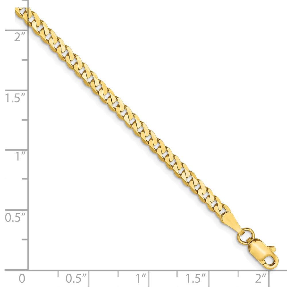 FJC Finejewelers 10 kt Yellow Gold Flat Beveled Curb Chain Bracelet 7 Inches x 2.4 mm