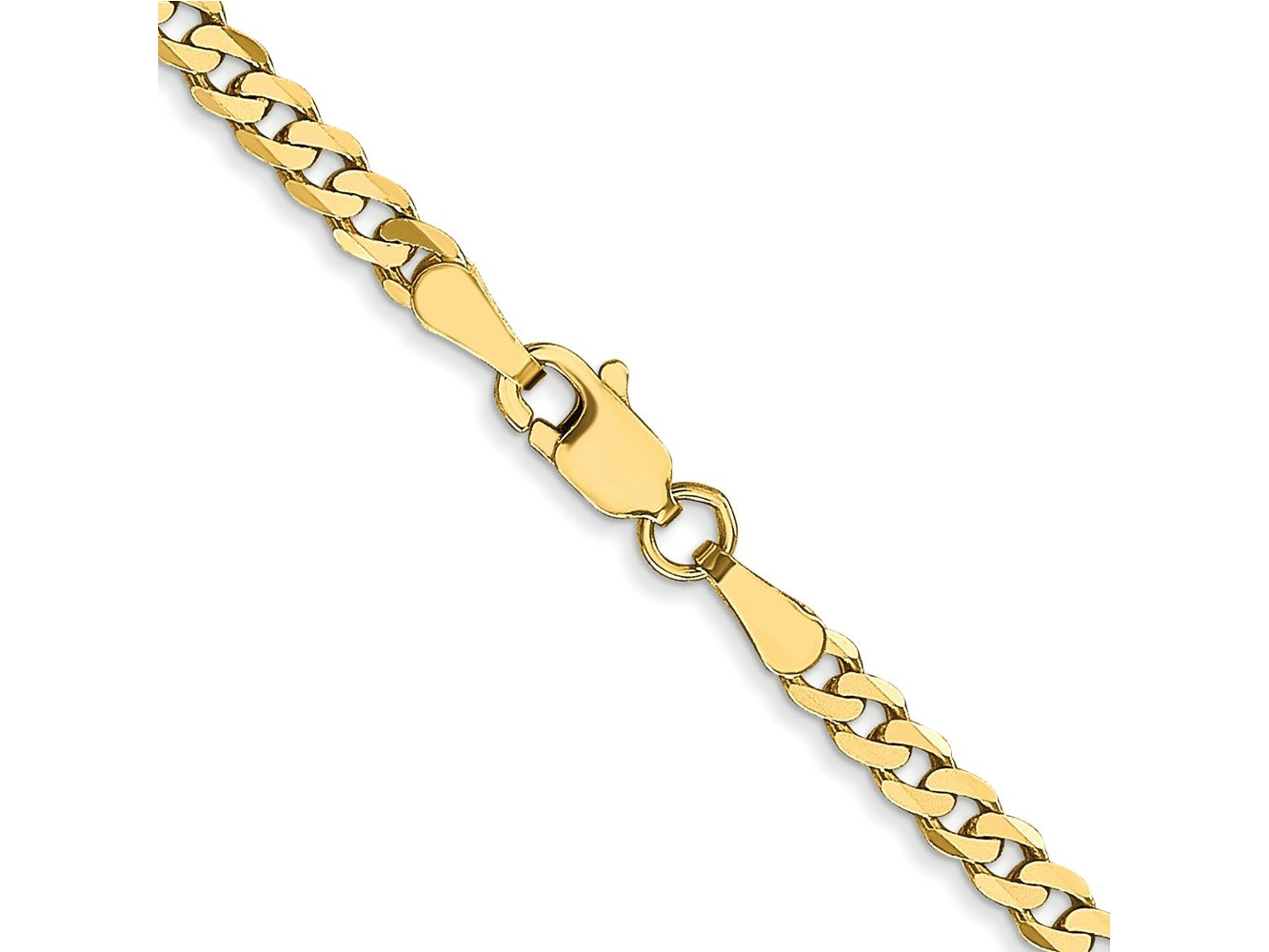 FJC Finejewelers 10 kt Yellow Gold Flat Beveled Curb Chain Bracelet 8 Inches x 2.4 mm