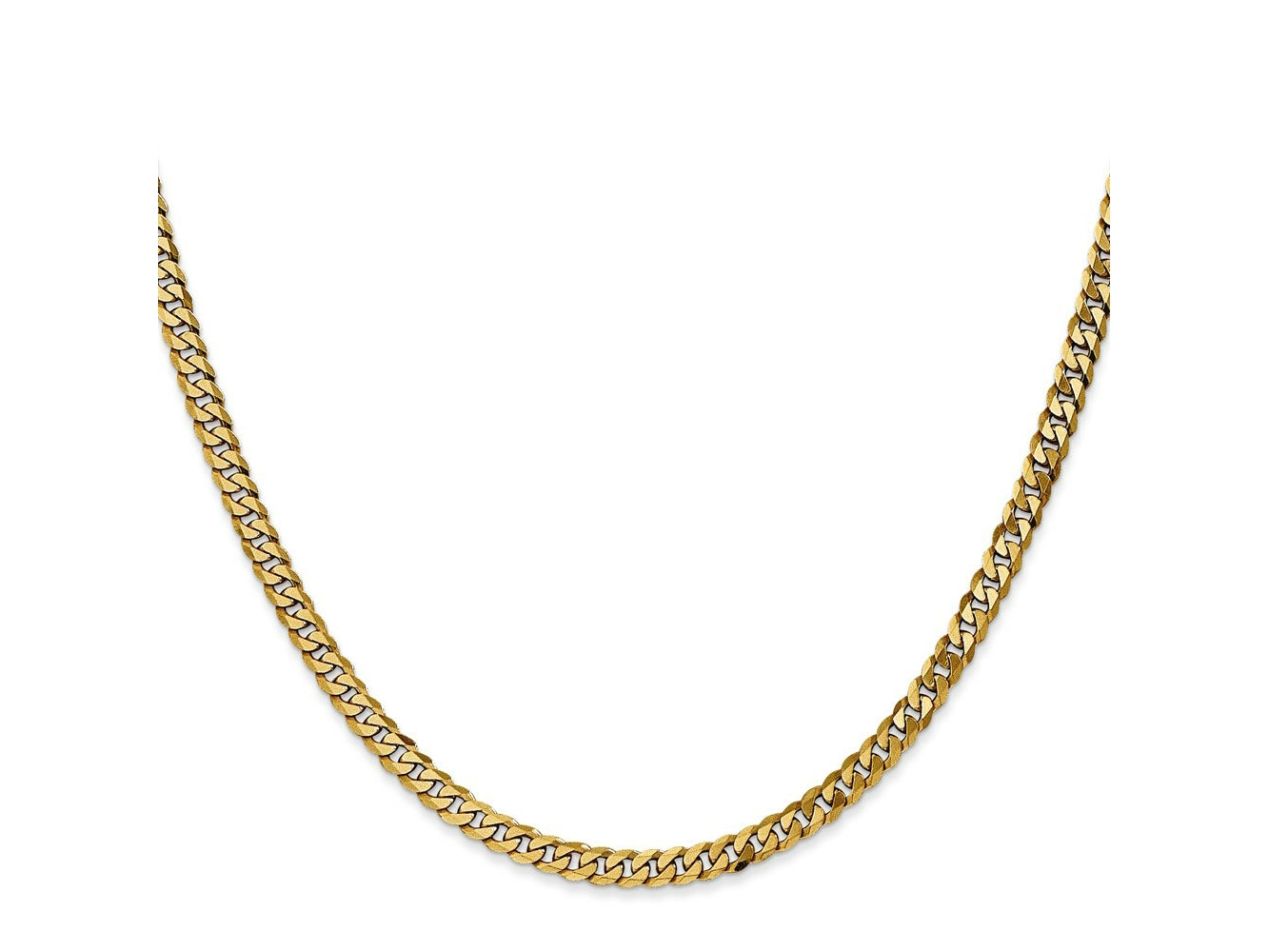 FJC Finejewelers 10 kt Yellow Gold Flat Beveled Curb Chain 18 Inches x 3.9 mm