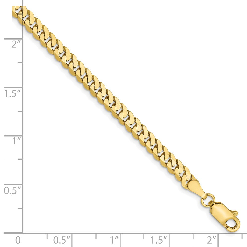 FJC Finejewelers 10 kt Yellow Gold Flat Beveled Curb Chain Bracelet 7 Inches x 3.9 mm