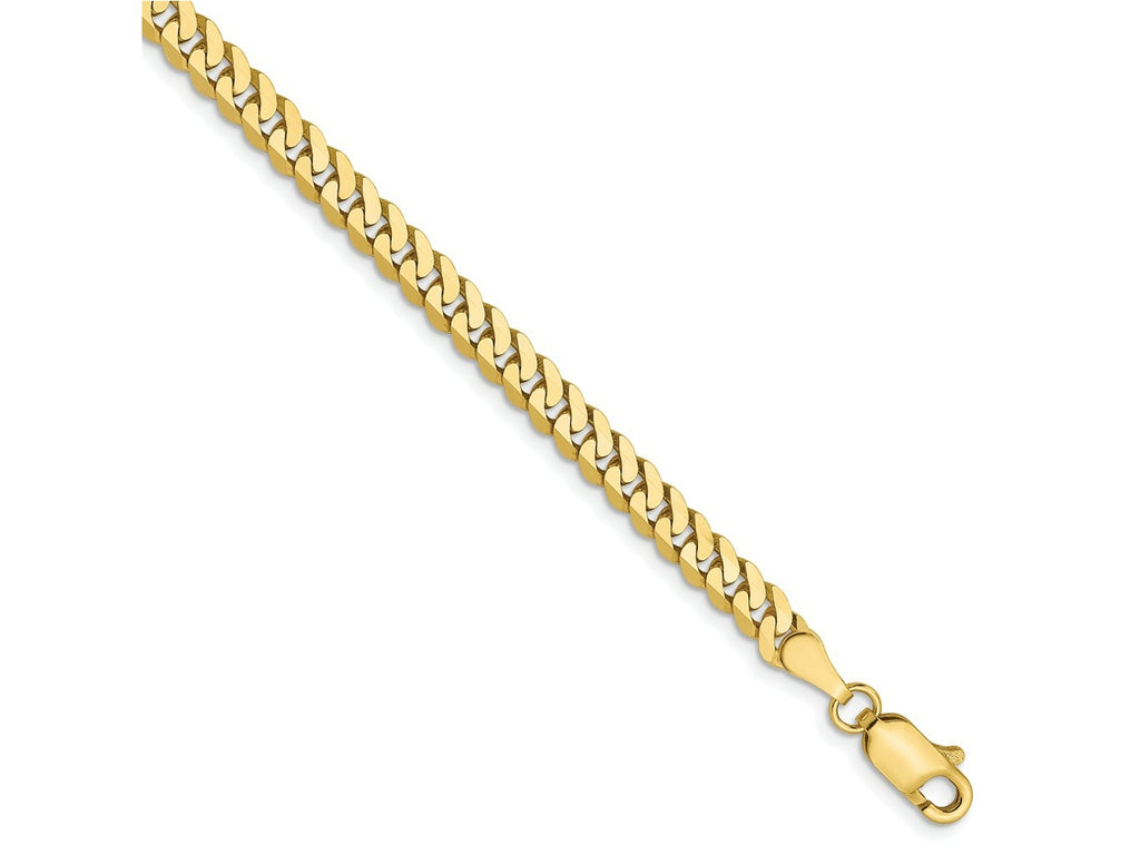 FJC Finejewelers 10 kt Yellow Gold Flat Beveled Curb Chain Bracelet 7 Inches x 3.9 mm
