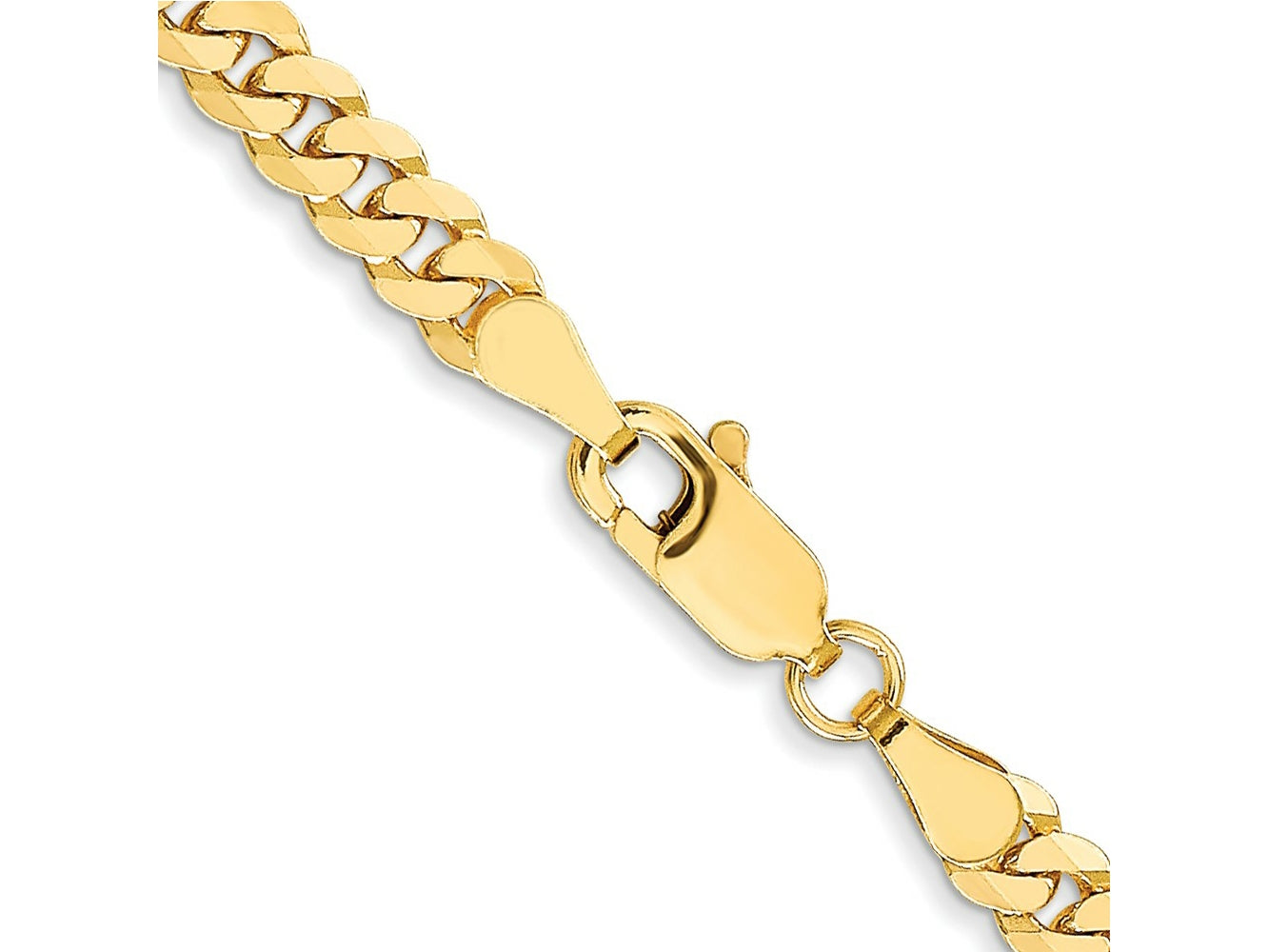 FJC Finejewelers 10 kt Yellow Gold Flat Beveled Curb Chain Bracelet 8 Inches x 3.9 mm