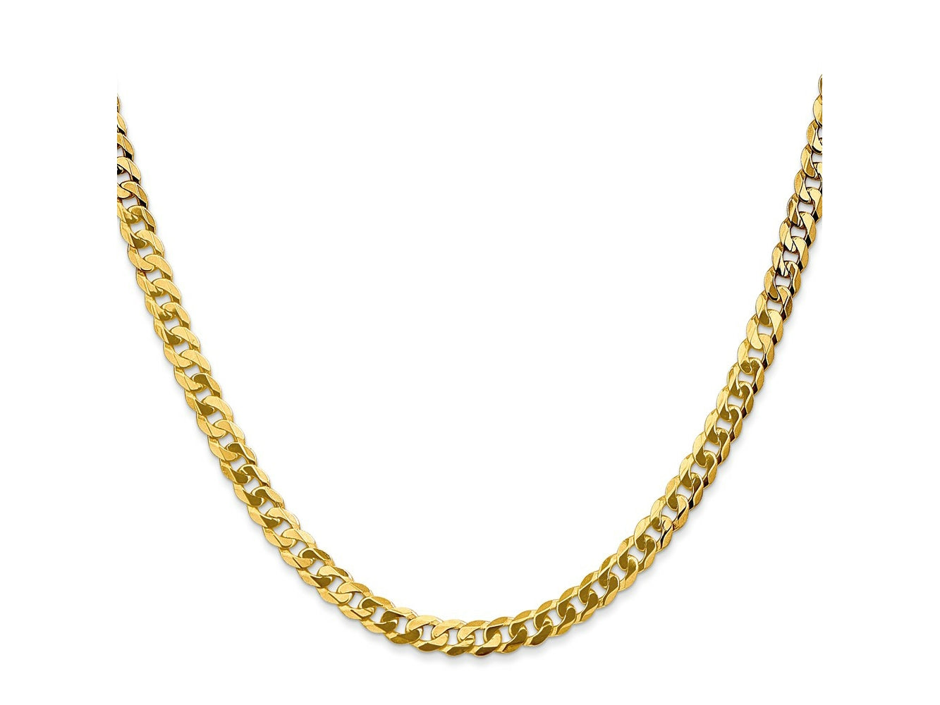 FJC Finejewelers 10 kt Yellow Gold Flat Beveled Curb Chain 18 Inches x 4.6 mm