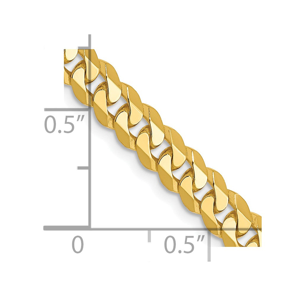 FJC Finejewelers 10 kt Yellow Gold Flat Beveled Curb Chain 24 Inches x 4.6 mm