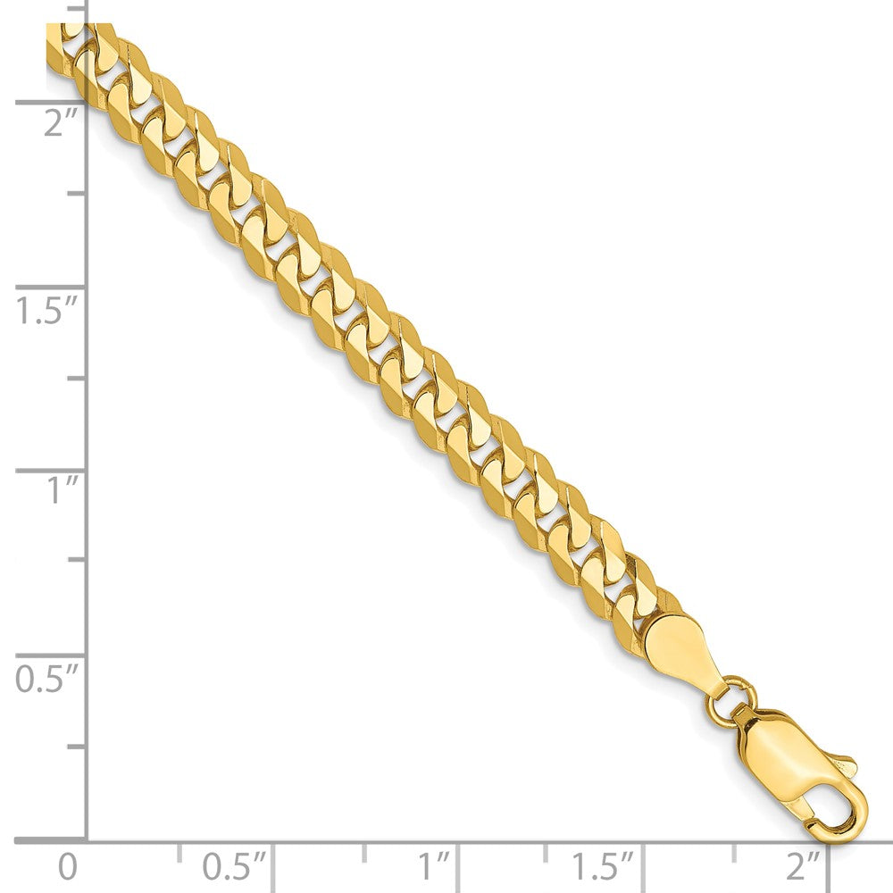 FJC Finejewelers 10 kt Yellow Gold Flat Beveled Curb Chain Bracelet 7 Inches x 4.6 mm