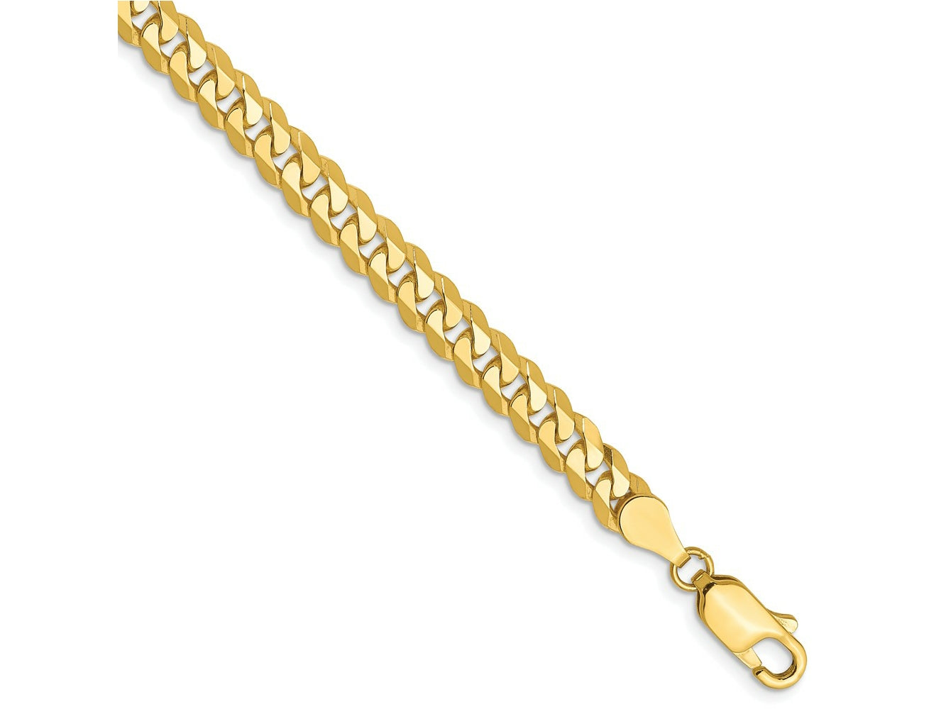 FJC Finejewelers 10 kt Yellow Gold Flat Beveled Curb Chain Bracelet 7 Inches x 4.6 mm
